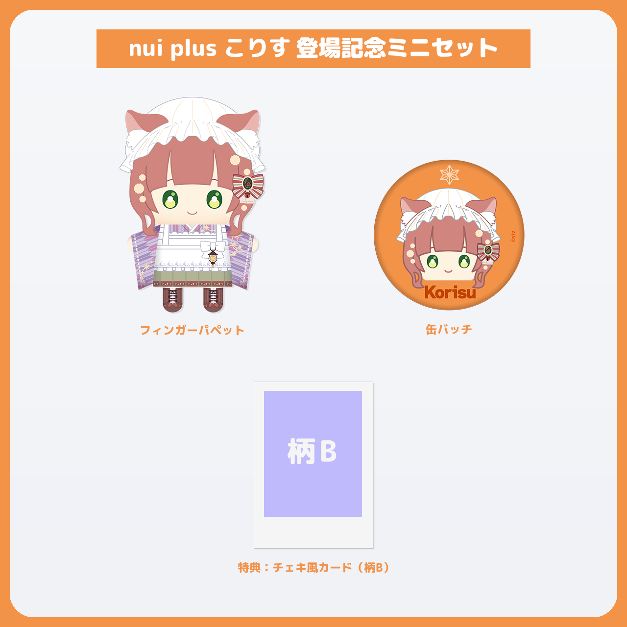 こりす ミニセット チェキ風カード（柄B）付き
